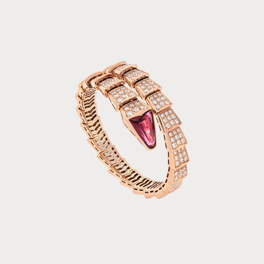 Serpenti Rose Pink Stone Wrap Bracelet