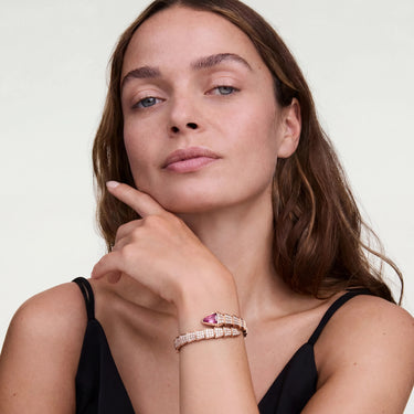 Serpenti Rose Pink Stone Wrap Bracelet