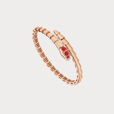 Serpenti Rose Red Stone Double Wrap Bracelet