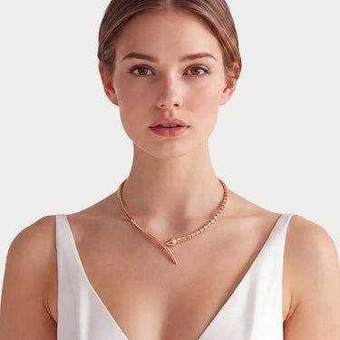 Serpenti Rose Snake Chain Necklace