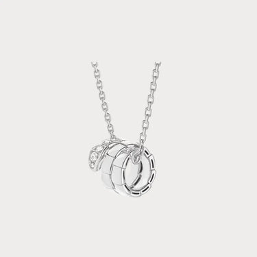 Serpenti White Coil Pendant Necklace