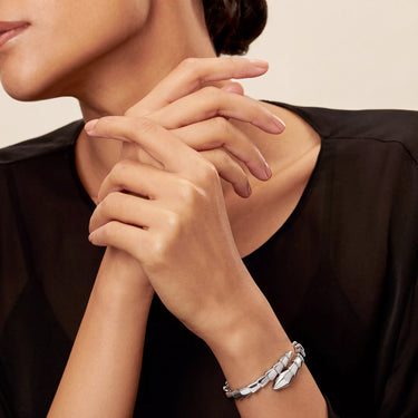 Serpenti White Double Wrap Bracelet