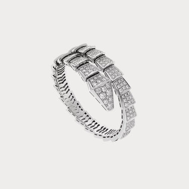 Serpenti White Full Pave Double Wrap Bracelet