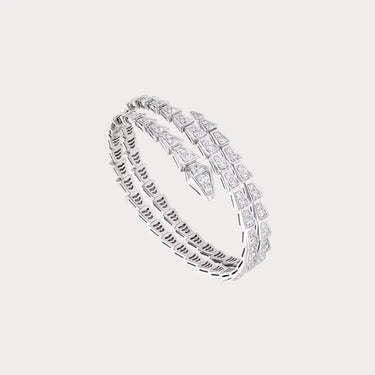 Serpenti White Pave Double Wrap Bracelet