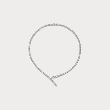 Serpenti White Pave Wrap Necklace