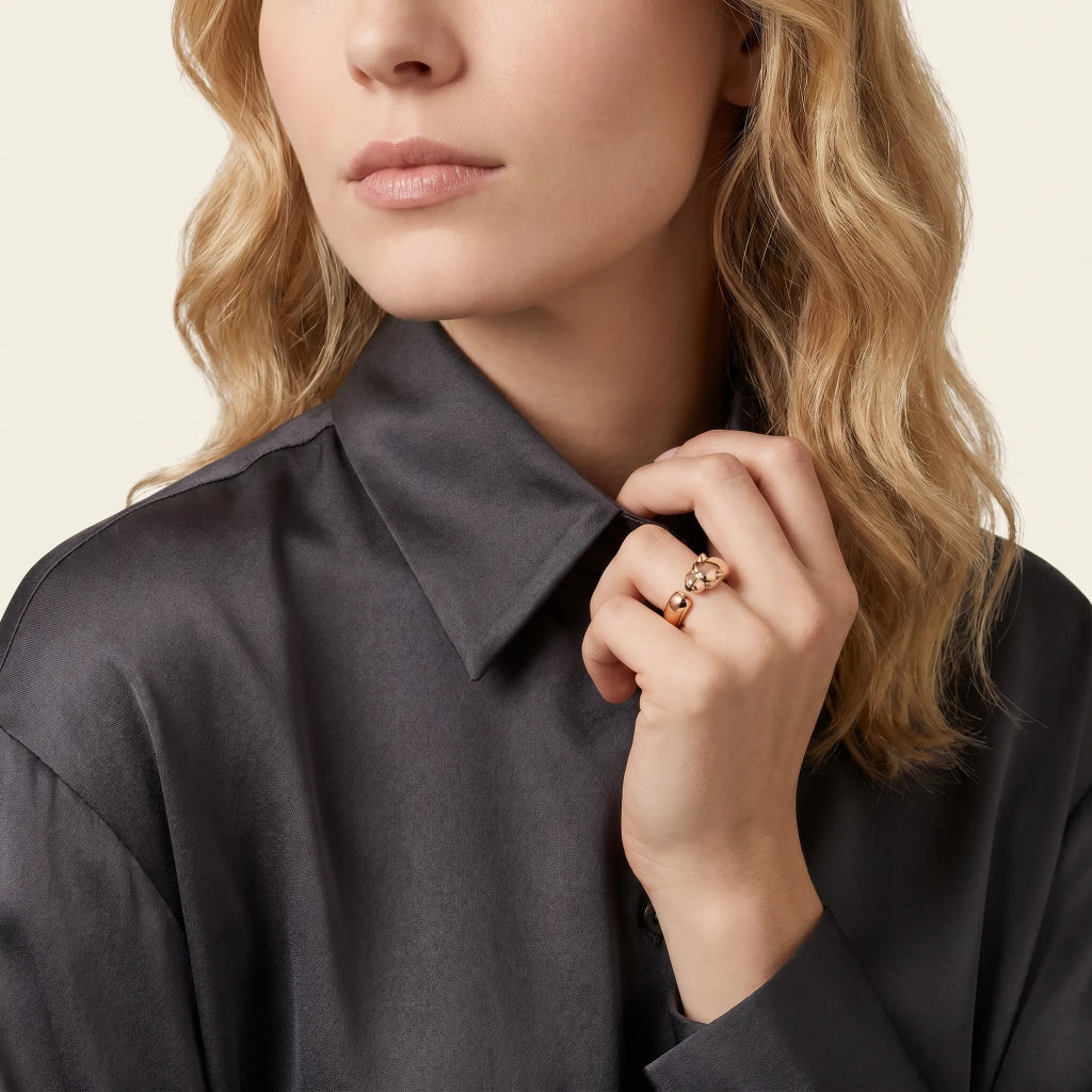 Smooth Panther Head Open Ring