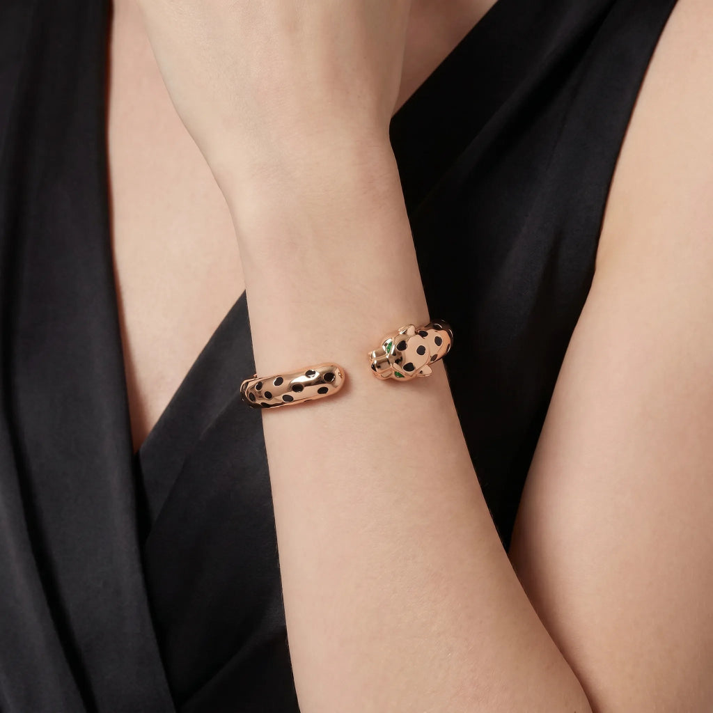 Spotted Panther Open Cuff Bracelet