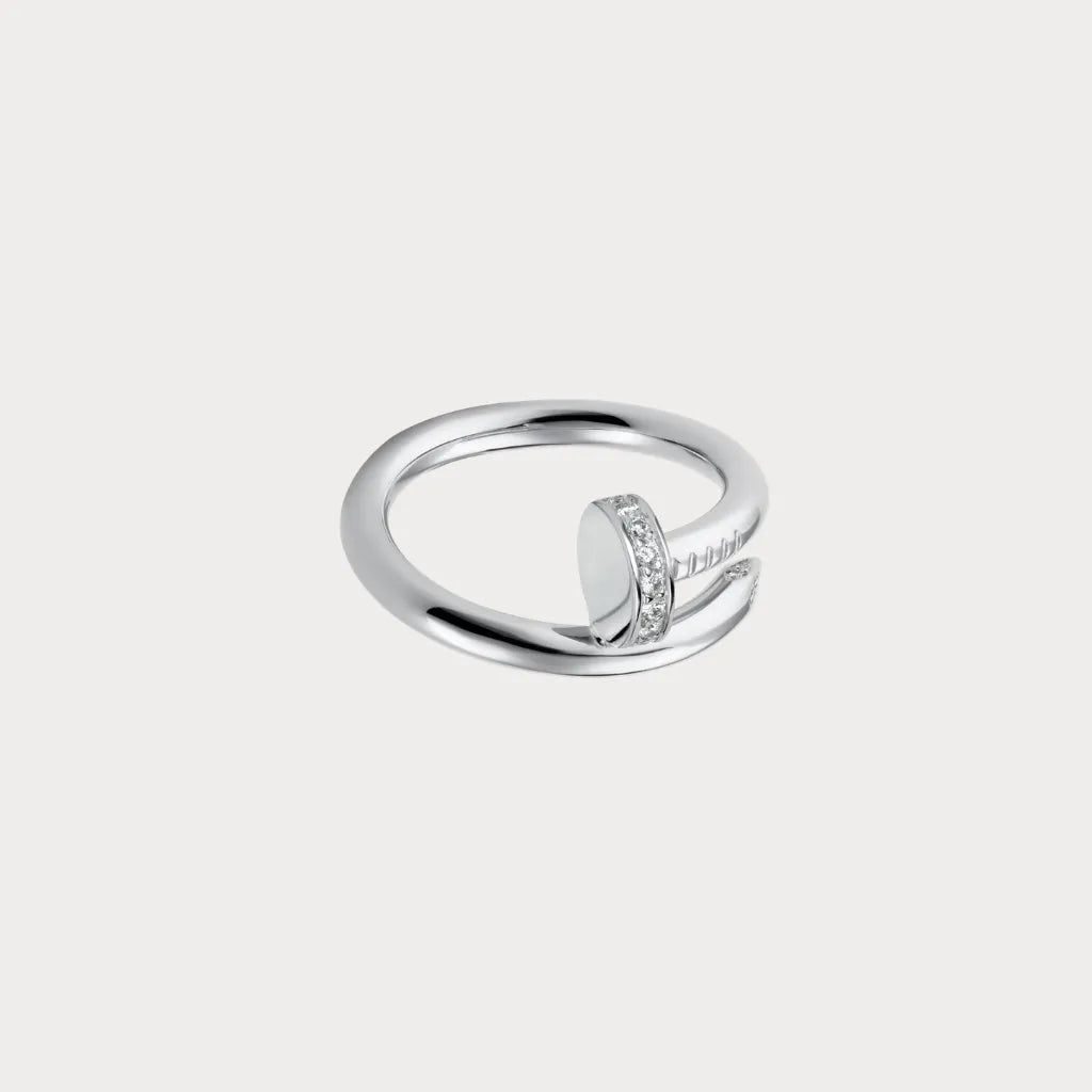Stone Accent Nail Tip Open Ring