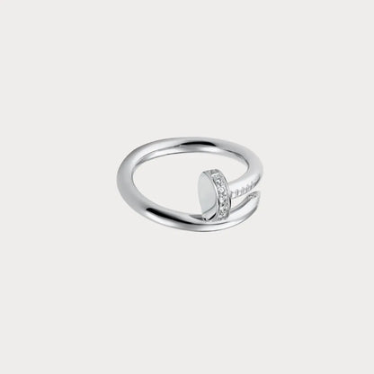 Stone Accent Nail Tip Open Ring