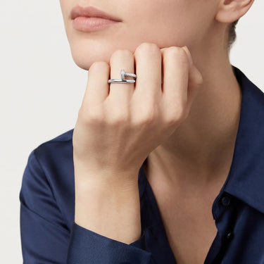Stone Accent Nail Tip Open Ring