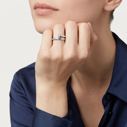 Stone Accent Nail Tip Open Ring