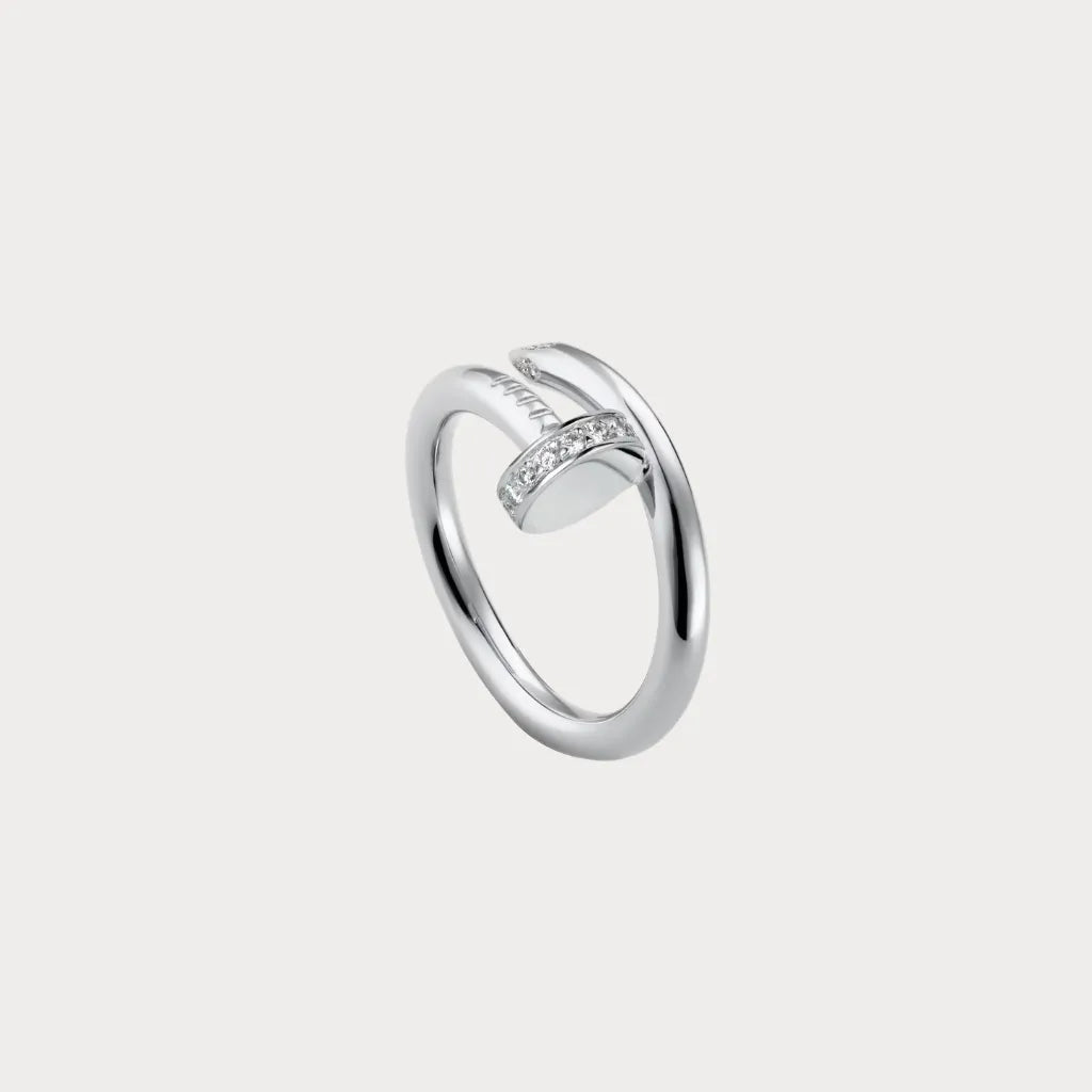 Stone Accent Nail Tip Open Ring