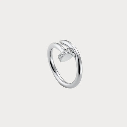 Stone Accent Nail Tip Open Ring
