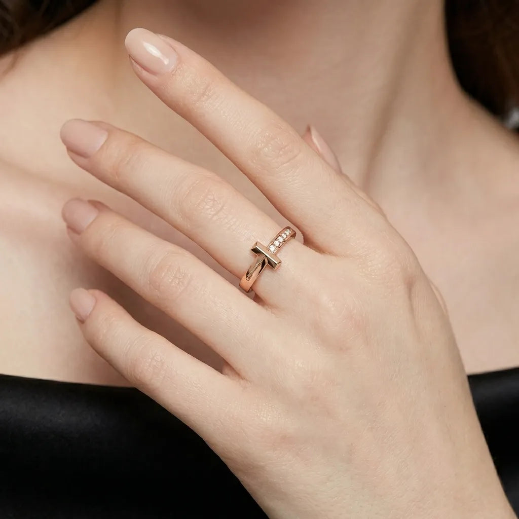 T Crossbar Accent Ring