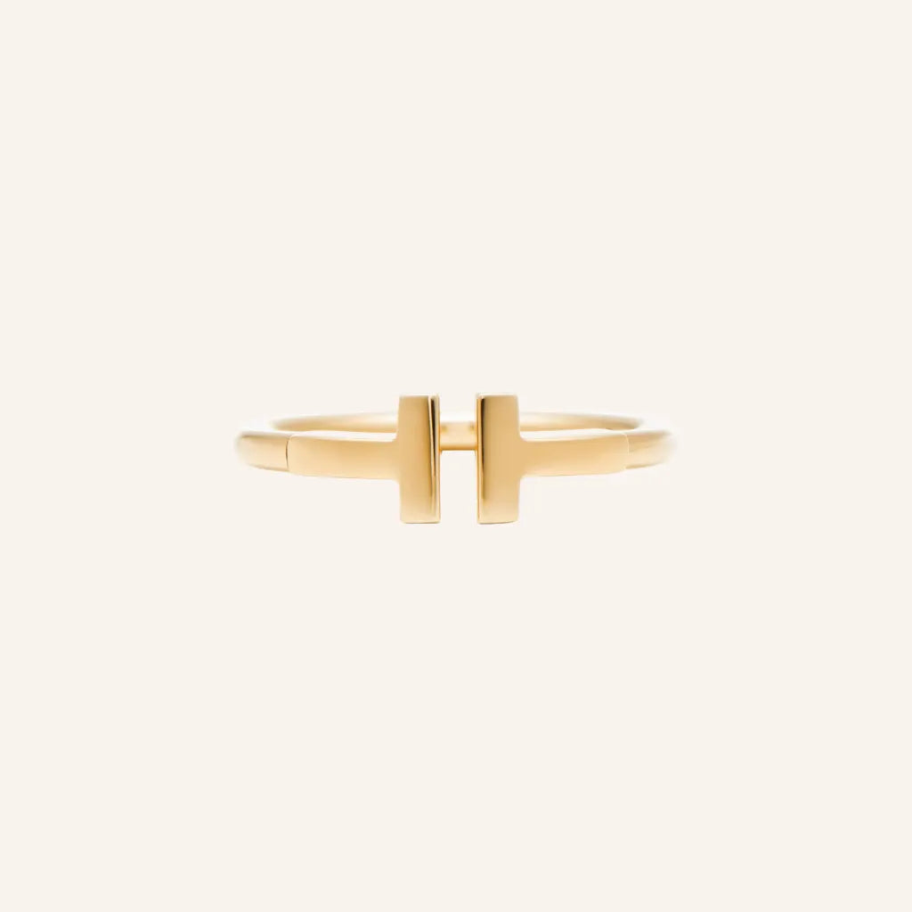 T Double Bar Open Ring
