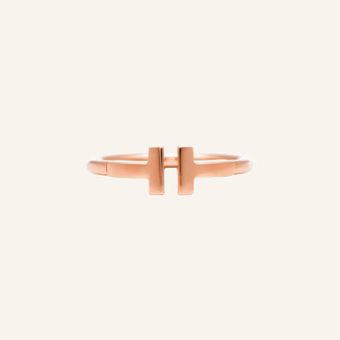 T Double Bar Open Ring