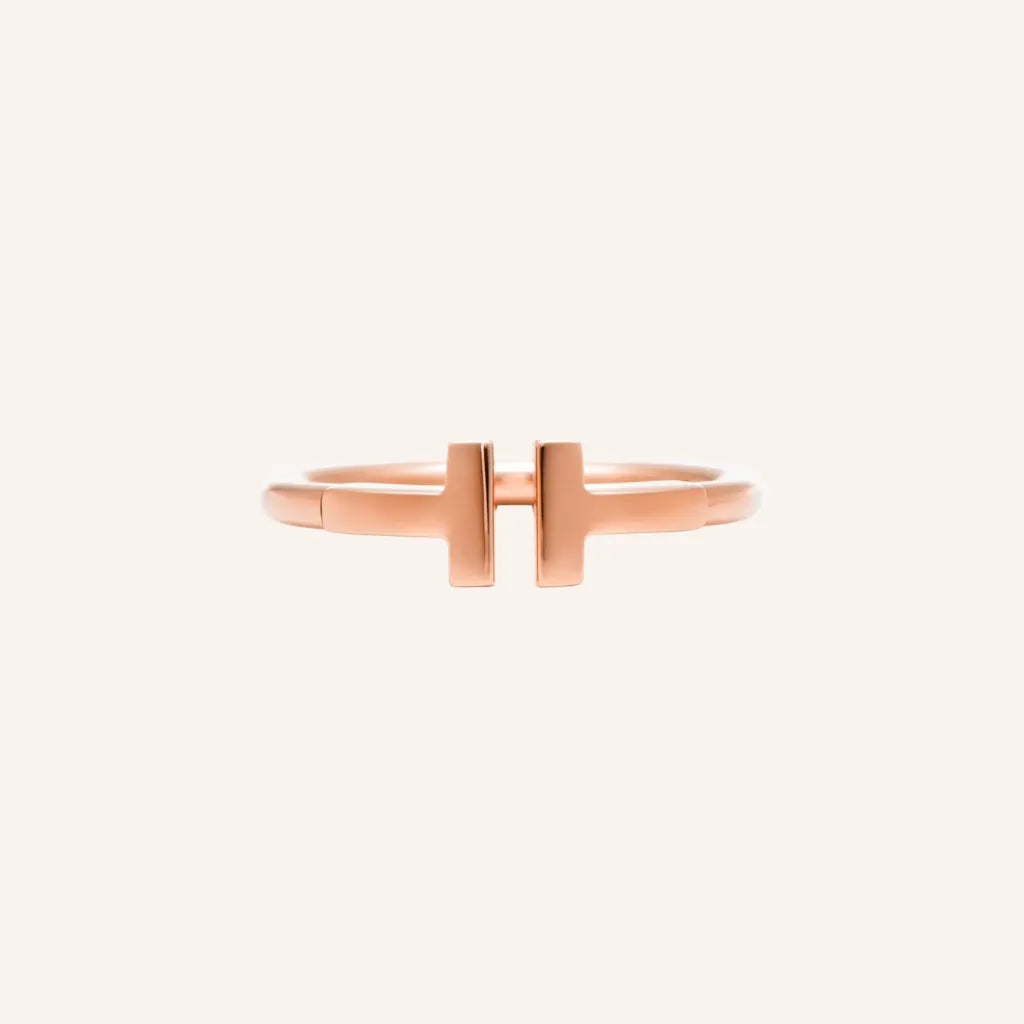 T Double Bar Open Ring
