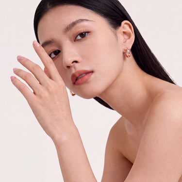 T Hoop Rose Polished Statement Earrings