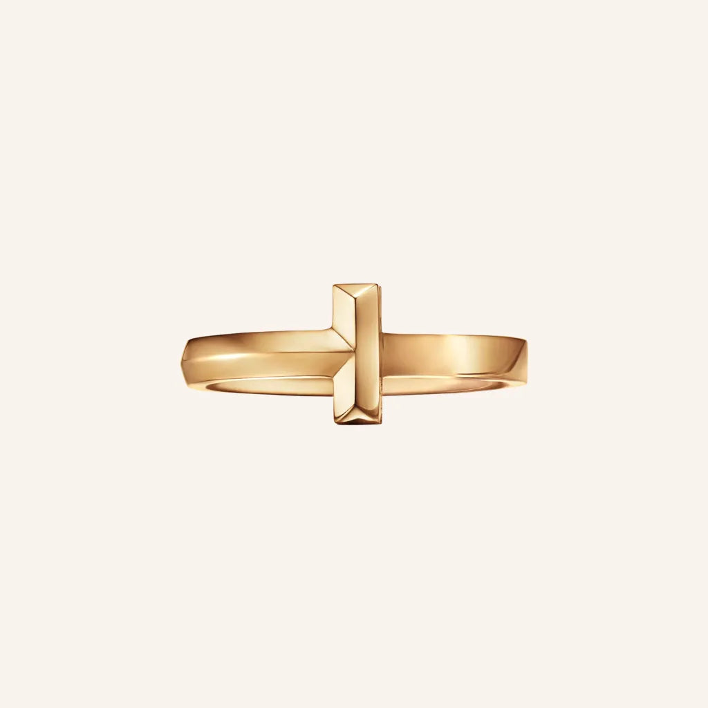 T Linear Bar Detail Ring