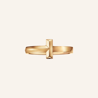T Linear Bar Detail Ring