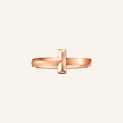 T Linear Bar Detail Ring