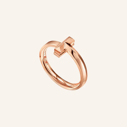 T Linear Bar Detail Ring