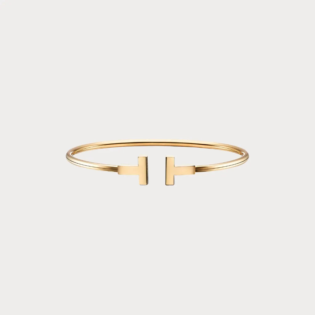 T Motif Open Cuff Bracelet