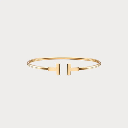 T Motif Open Cuff Bracelet