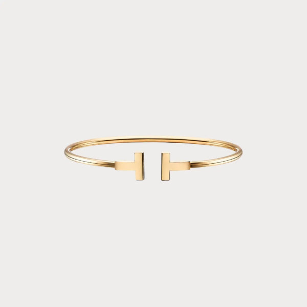 T Motif Open Cuff Bracelet