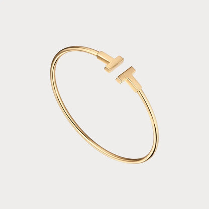 T Motif Open Cuff Bracelet