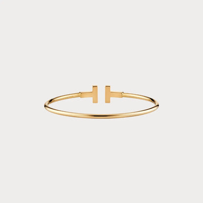 T Motif Open Cuff Bracelet