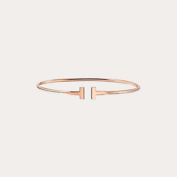T Motif Rose Open Cuff Bracelet