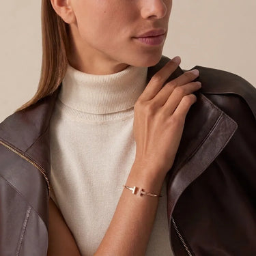 T Motif Rose Open Cuff Bracelet