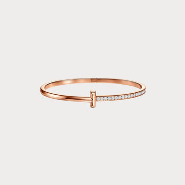 T Narrow Rose Pave Bracelet