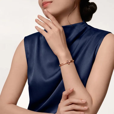 T Narrow Rose Slim Bangle Bracelet