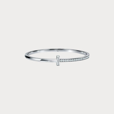 T Narrow White Pave Bracelet