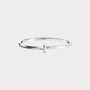 T Narrow White Slim Bangle Bracelet