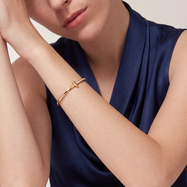 T Narrow Yellow Pave Bracelet