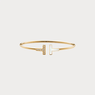 T Narrow Yellow Pave Inlay Bracelet
