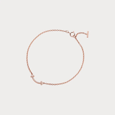 T Smile Rose Stone Chain Bracelet
