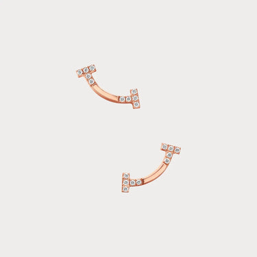 T Smile Rose Stone Stud Earrings
