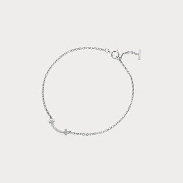 T Smile White Stone Chain Bracelet