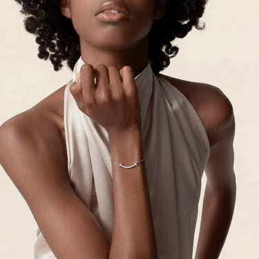 T Smile White Stone Chain Bracelet