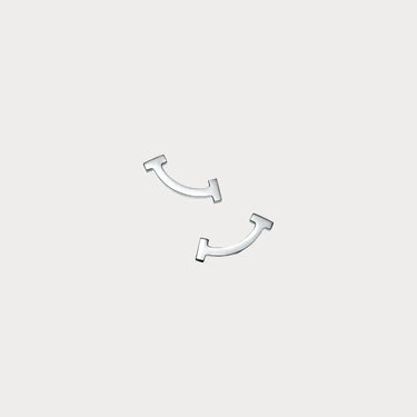 T Smile White Stud Earrings