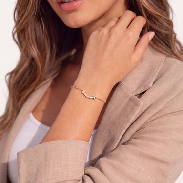 T Smile Yellow Stone Chain Bracelet