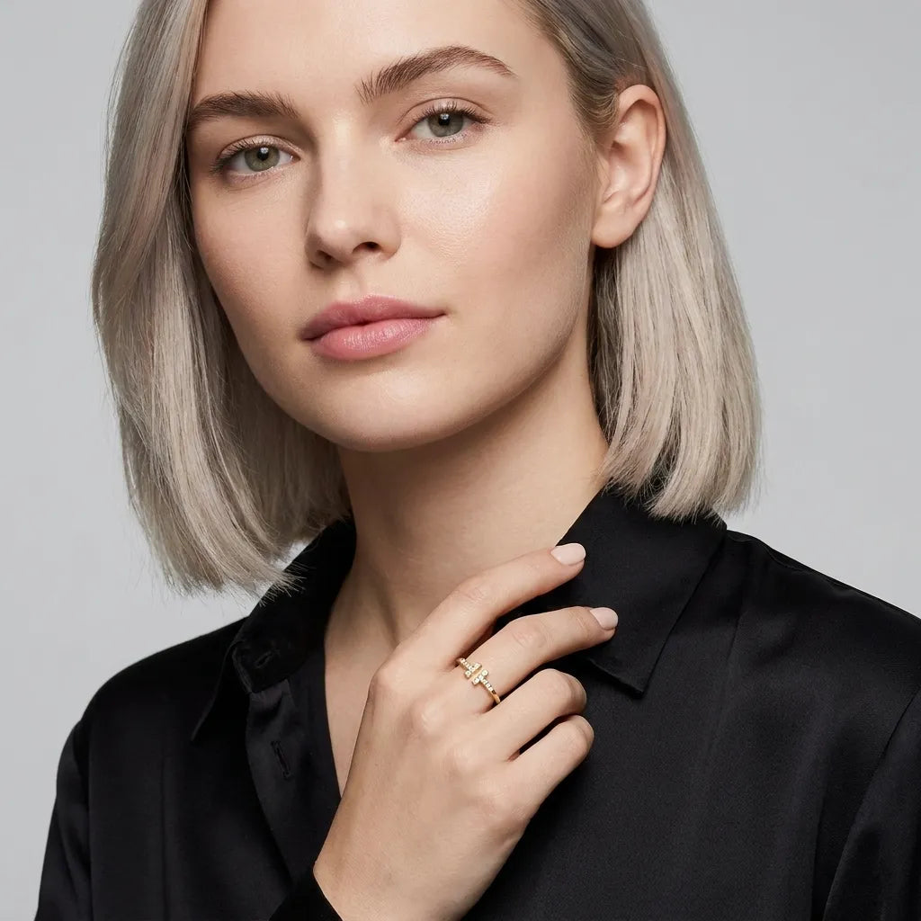 T Twin Bar Accent Ring