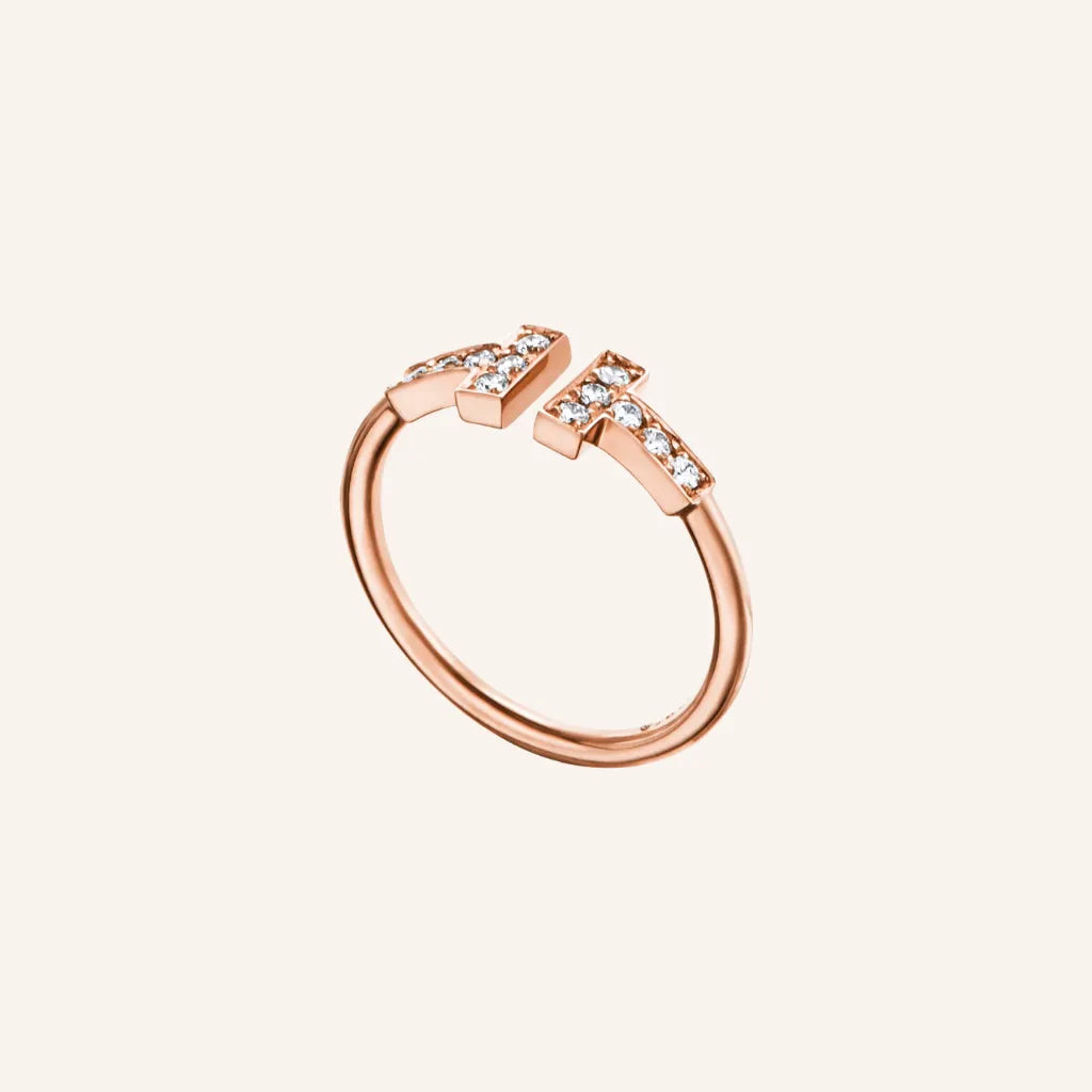 T Twin Bar Accent Ring